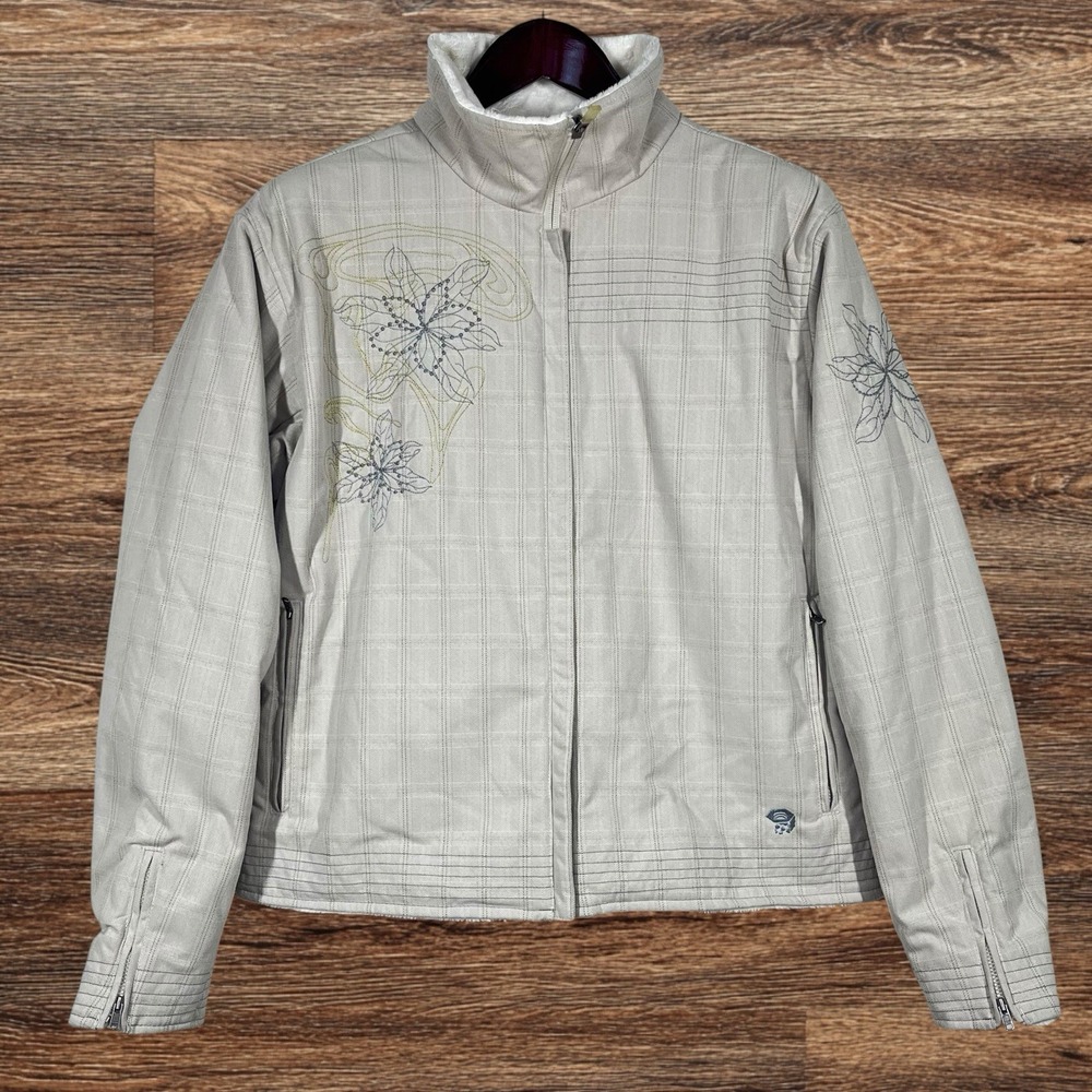 Mountain Hardwear Commotion Jacket Womens L Embroidered DWR Canvas Insulated
